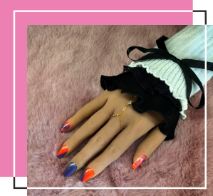 Orange and Purple Nails for Halloween