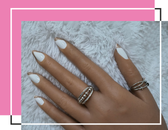 Nails with gold wave