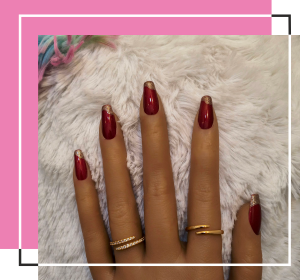 Vine red elegant nails